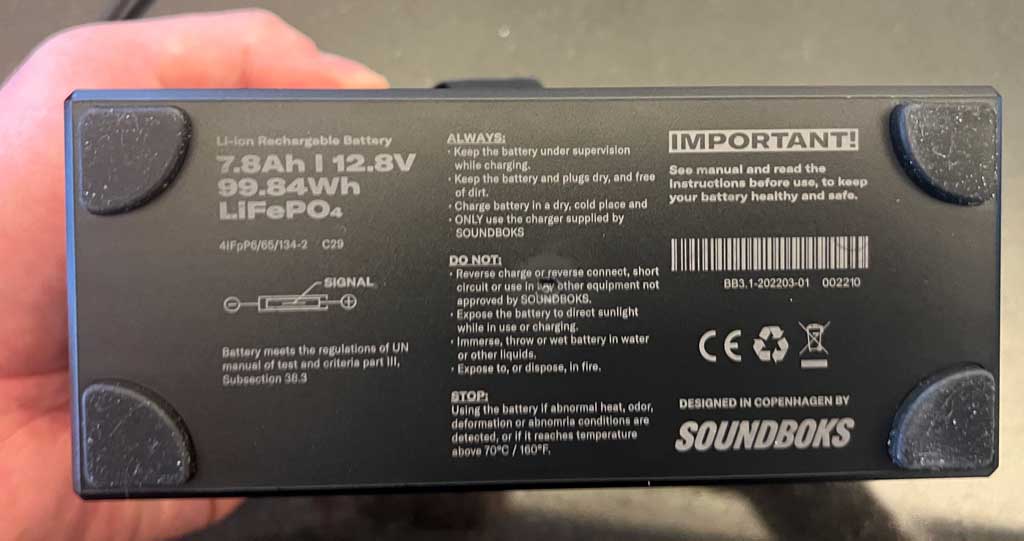 Soundbok battery
